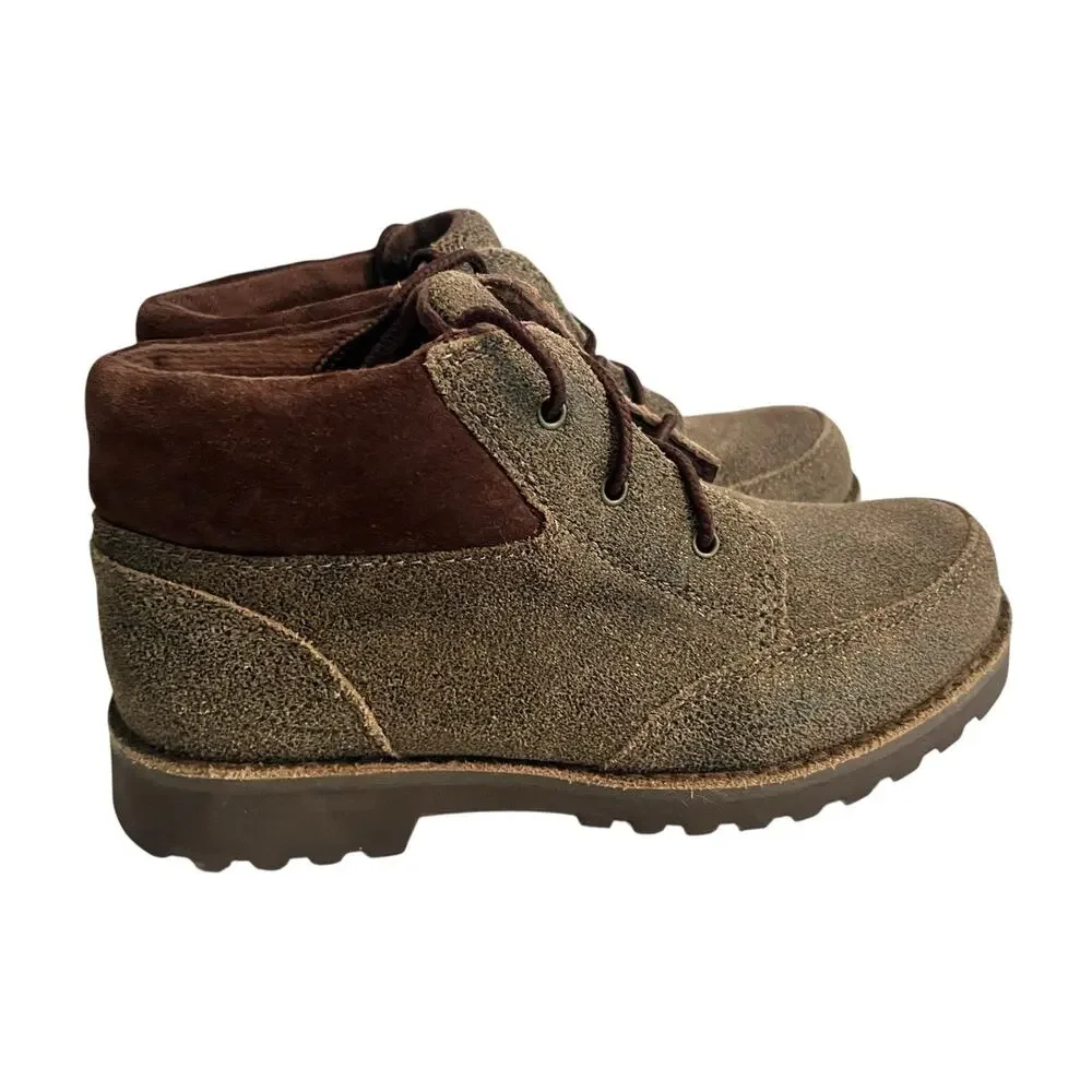 New UGG Australia Orin Bomber Boots •Boy 1• Lace Up Teak Brown Winter Ankle